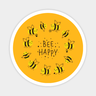 Bee Happy Honey Design Magnet